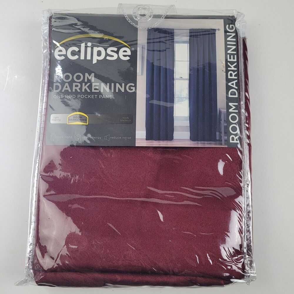 NEW Eclipse Thermaweave darkening curtain panel 'Merlot' 54x63 #CT6